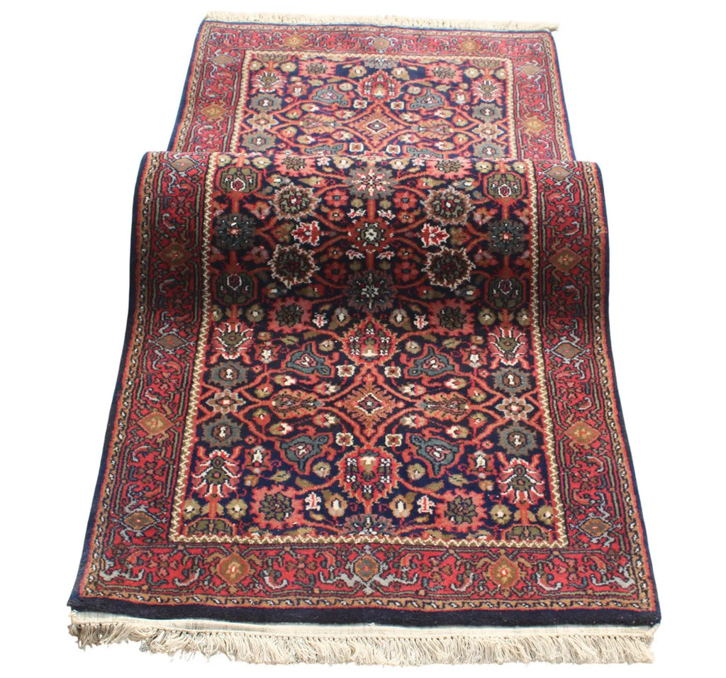 6 ft Antique Persian Wool Runner Rug. Hand-Knotted Vintage Entryway, Kitchen Rug