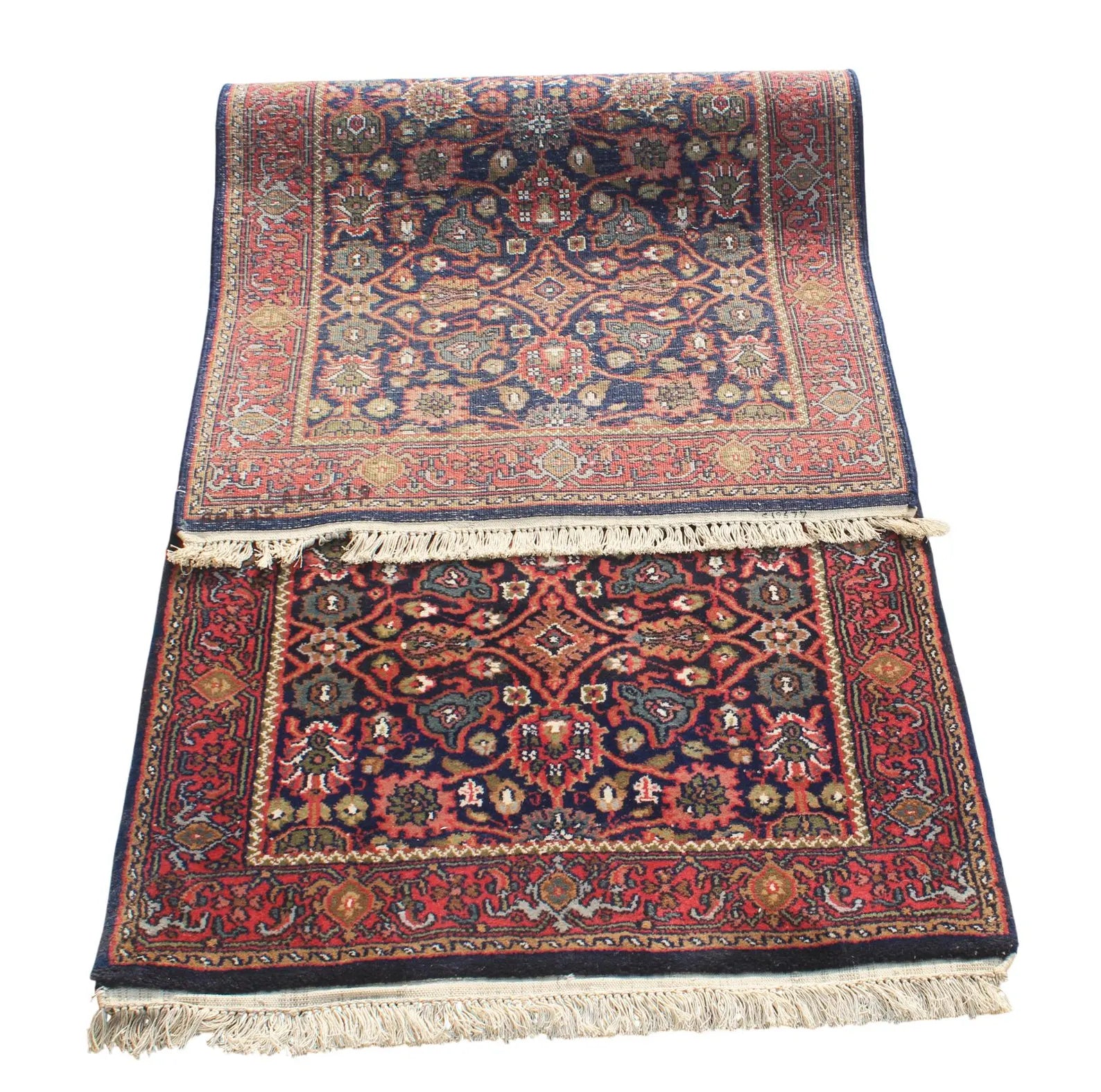 6 ft Antique Persian Wool Runner Rug. Hand-Knotted Vintage Entryway, Kitchen Rug