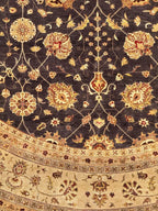 10 ft Round Hand-Knotted NZ Wool and Silk Rug - Traditional Floral Mandala Area Carpet