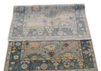 Hand Knotted Oushak Rug Grey Turkish Wool Area Rug