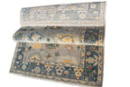 Hand Knotted Oushak Rug Grey Turkish Wool Area Rug