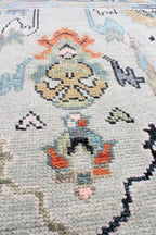 Hand Knotted Muted Oushak Rug - Sage Green Turkish Wool Area Rug