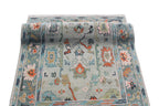 Hand Knotted Muted Oushak Rug - Sage Green Turkish Wool Area Rug