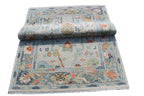 Hand Knotted Muted Oushak Rug - Sage Green Turkish Wool Area Rug