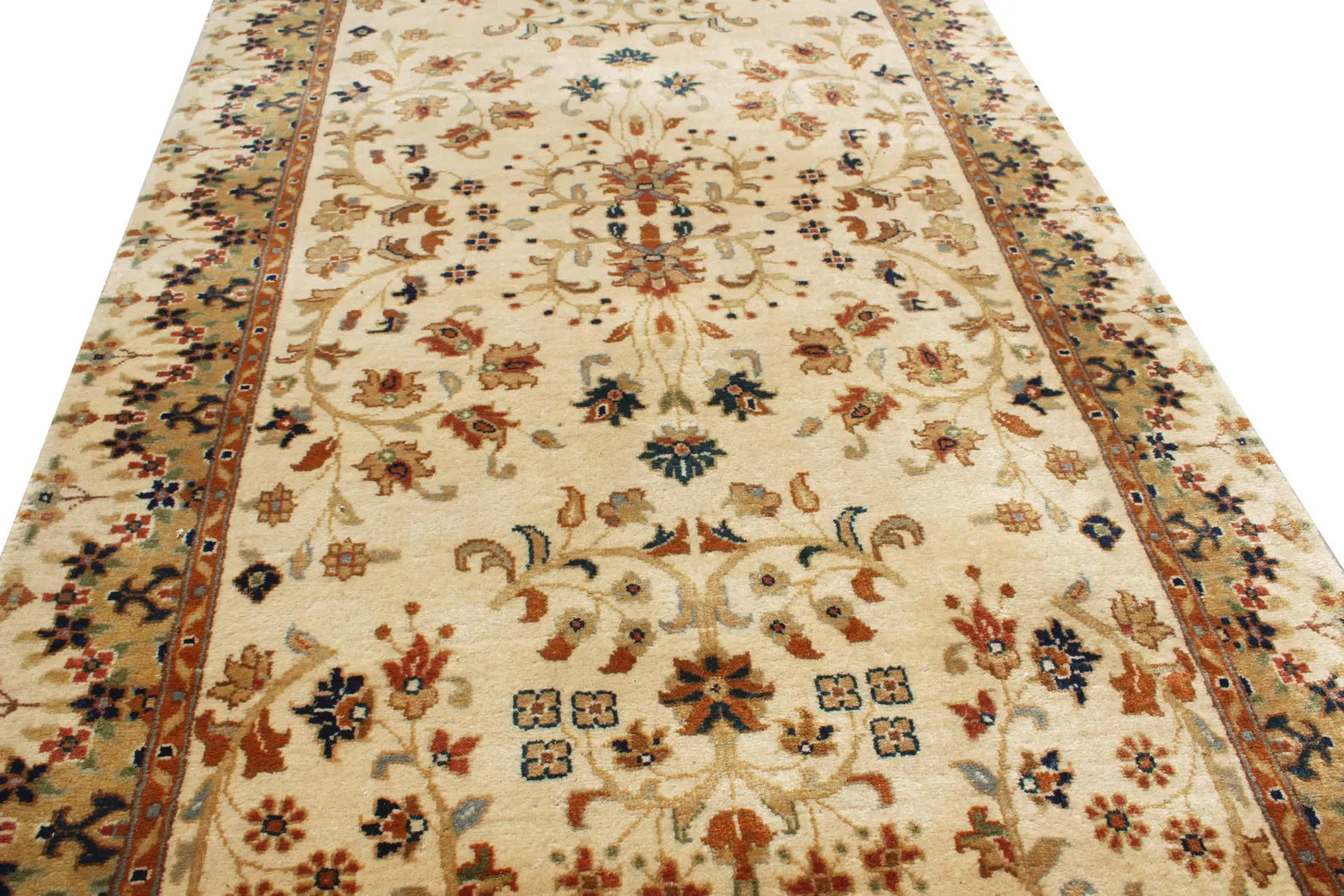 Luxurious Hand-Knotted 10 ft Wool Traditional Vintage Aesthetic Long Runner Rug for Entryway, hallway or Stairs