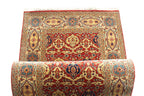 14 ft Extra Long Persian Runner Rug, Traditional Red Blue Gallery Rug, Antique Style Runner