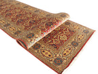 14 ft Extra Long Persian Runner Rug, Traditional Red Blue Gallery Rug, Antique Style Runner