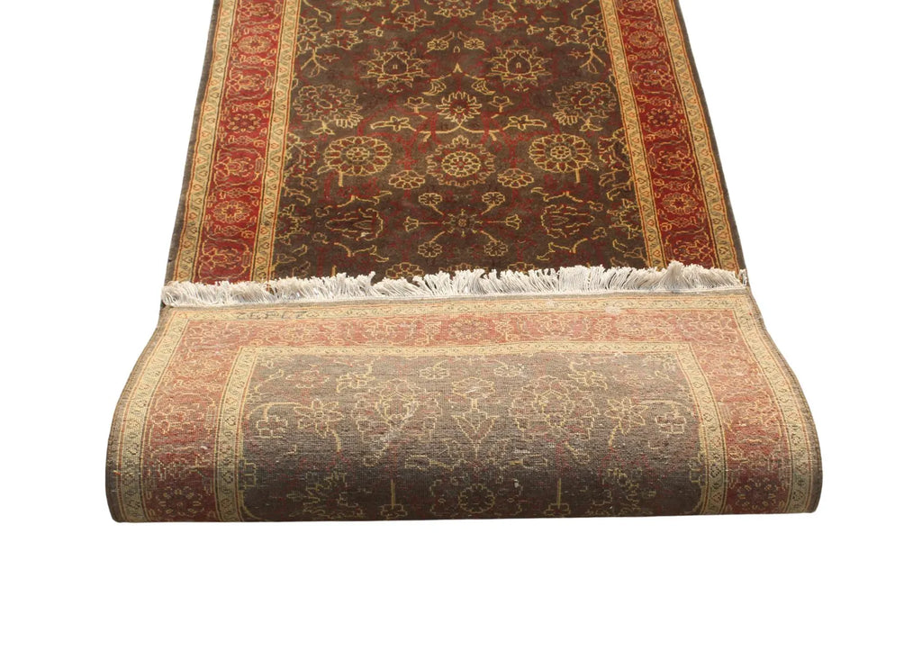22 ft Extra Long Persian Style Oriental Carpet for Stairs & Hallways - Rust Brown Traditional Rug