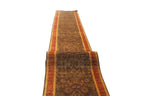 22 ft Extra Long Persian Style Oriental Carpet for Stairs & Hallways - Rust Brown Traditional Rug
