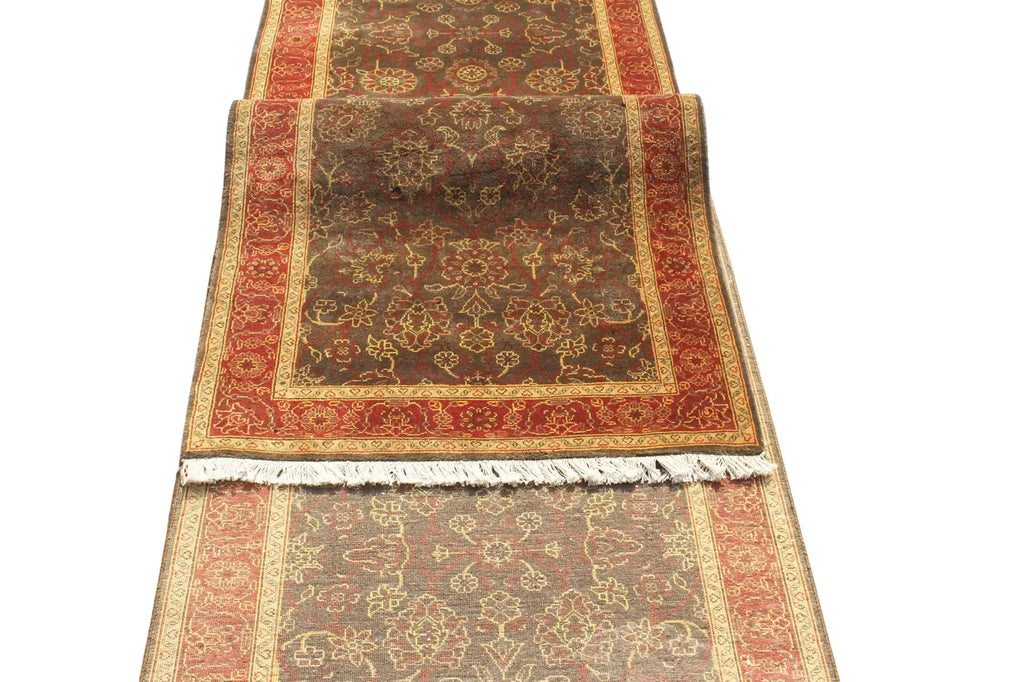 22 ft Extra Long Persian Style Oriental Carpet for Stairs & Hallways - Rust Brown Traditional Rug