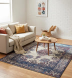 8x10 Luxury Hand-Knotted Wool & Bamboo Silk Rug | Distressed Medallion