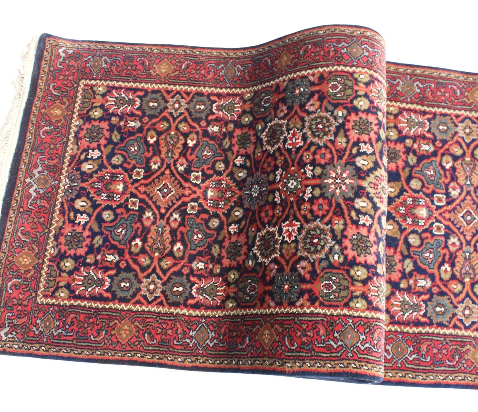 6 ft Antique Persian Wool Runner Rug. Hand-Knotted Vintage Entryway, Kitchen Rug