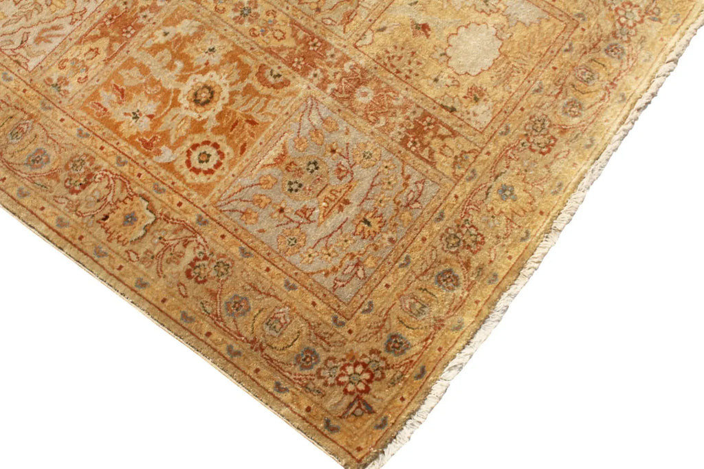 10 ft Traditional Gold Orange Vintage Style Gallery Rug, Extra Long Kitchen Runner