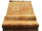 10 ft Traditional Gold Orange Vintage Style Gallery Rug, Extra Long Kitchen Runner