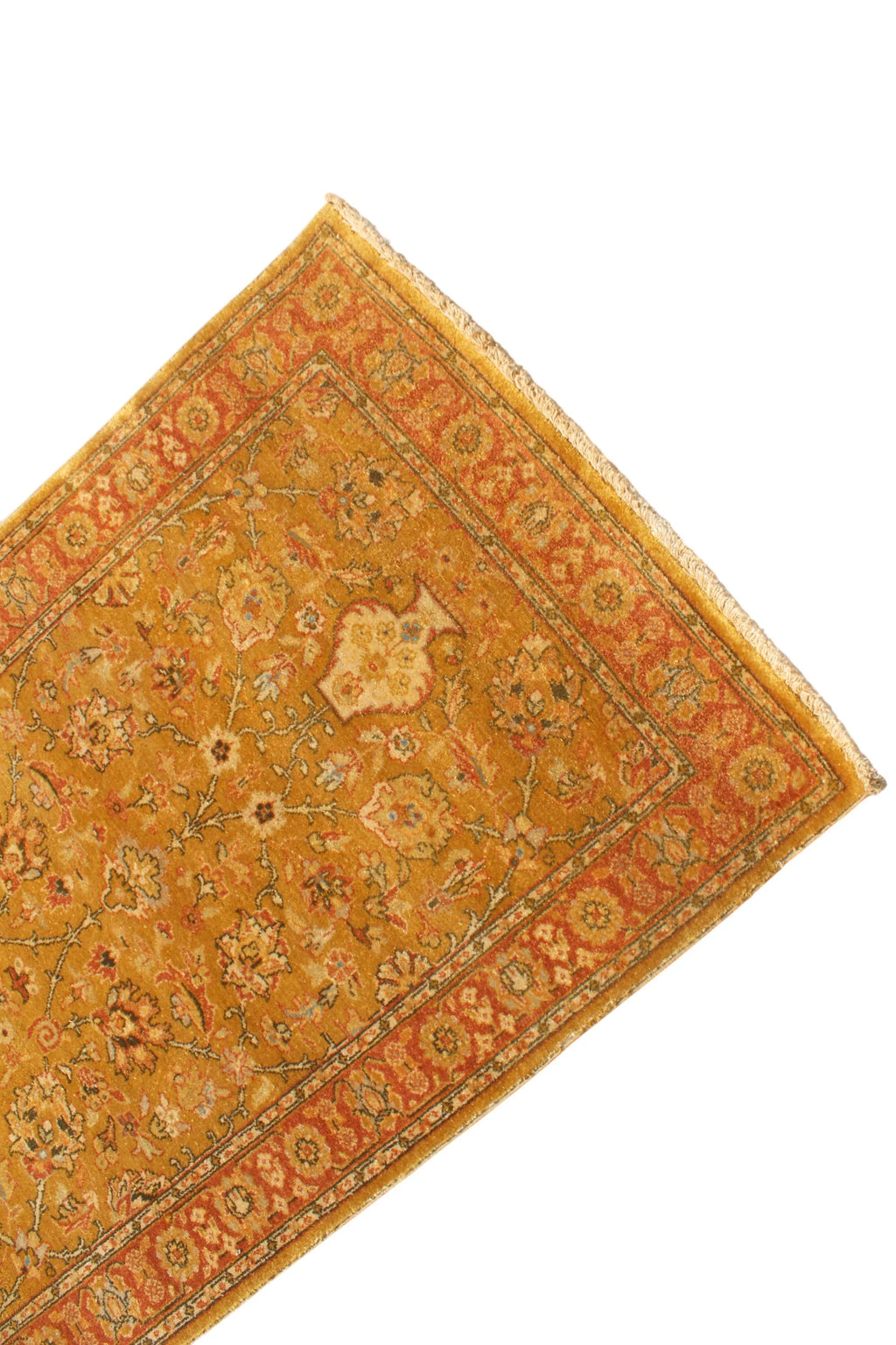 10 ft Traditional Gold Orange Vintage Style Gallery Rug, Extra Long Kitchen Runner