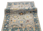 Hand Knotted Oushak Rug Grey Turkish Wool Area Rug