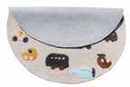 Round Hand-Tufted Kids Transportation Rug | Wool Nursery Decor
