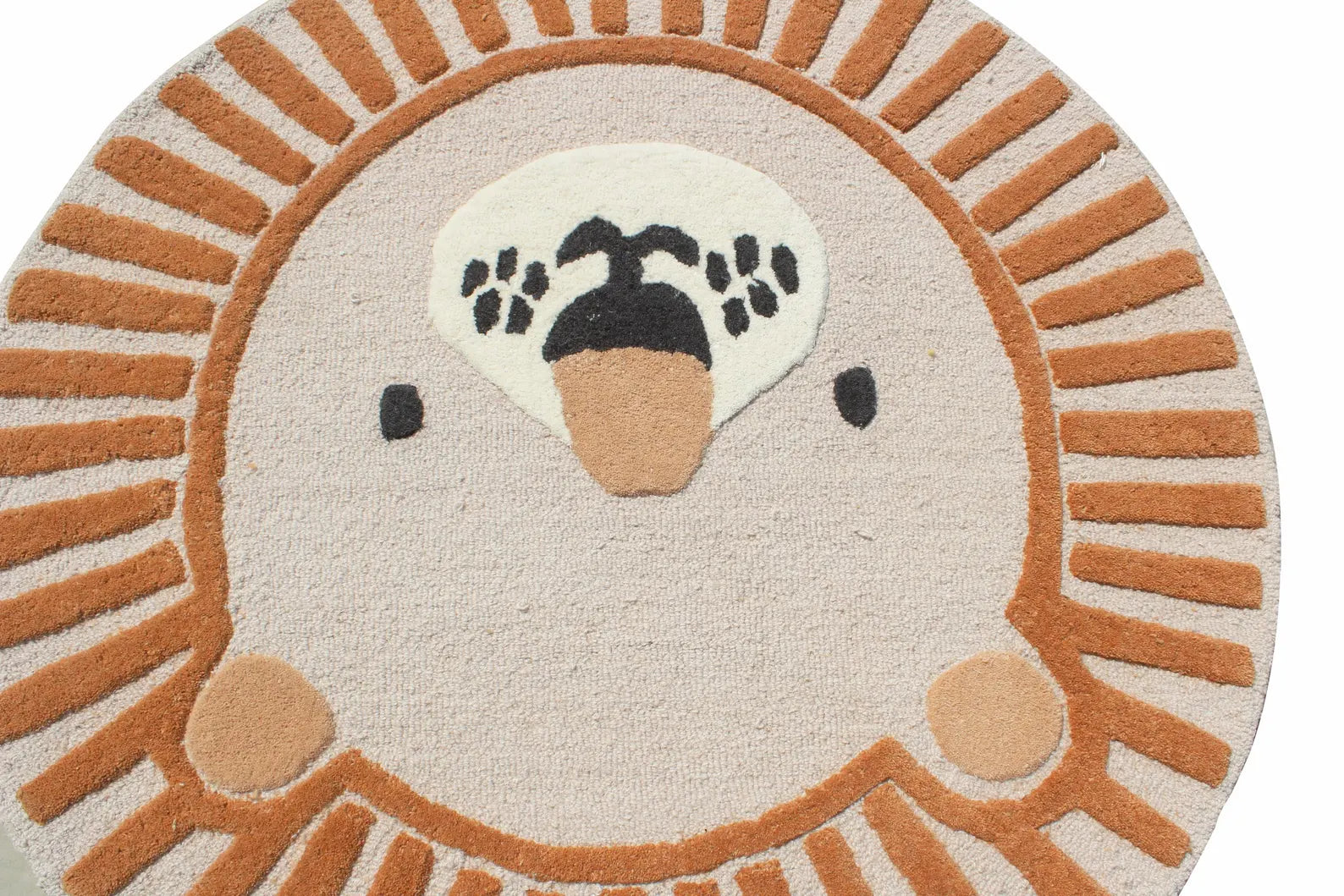 Hand Tufted Lion Nursery Rug - Cute Animal Area Rug for Toddler Room Decor