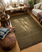 5x8 Jute Braided Rug, Natural Rustic Handwoven Area Rug