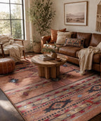 8x10 Rust & Indigo Southwestern/Navajo Hand-Knotted Wool Area Rug