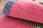 Hand-Knotted Wool Koi Fish Runner – Pink Artisan Fish Rug – Custom Sizes Available