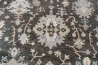 9X12 ft Charcoal Silver Hand Knotted area Rug