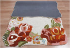 Custom Size Ivory Floral Hand-Tufted Wool Floral Area Rug – Modern Botanical Accent Carpet with Scalloped Edge for Living Room & Bedroom