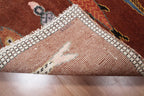 Hand-Knotted Wool Koi Fish Runner – Brown Artisan Fish Rug – Custom Sizes Available