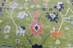 Hand-Knotted Wool Area Rug – Modern Botanical Floral Design, Custom Size Luxury carpet
