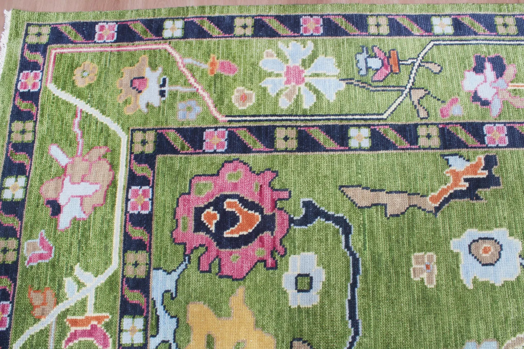Hand-Knotted Wool Area Rug – Modern Botanical Floral Design, Custom Size Luxury carpet