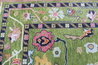 Hand-Knotted Wool Area Rug – Modern Botanical Floral Design, Custom Size Luxury carpet