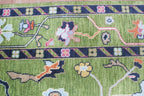 Hand-Knotted Wool Area Rug – Modern Botanical Floral Design, Custom Size Luxury carpet