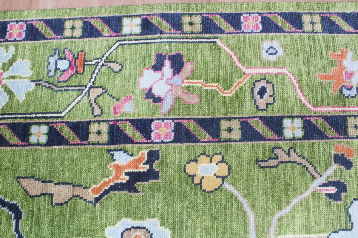 Hand-Knotted Wool Area Rug – Modern Botanical Floral Design, Custom Size Luxury carpet