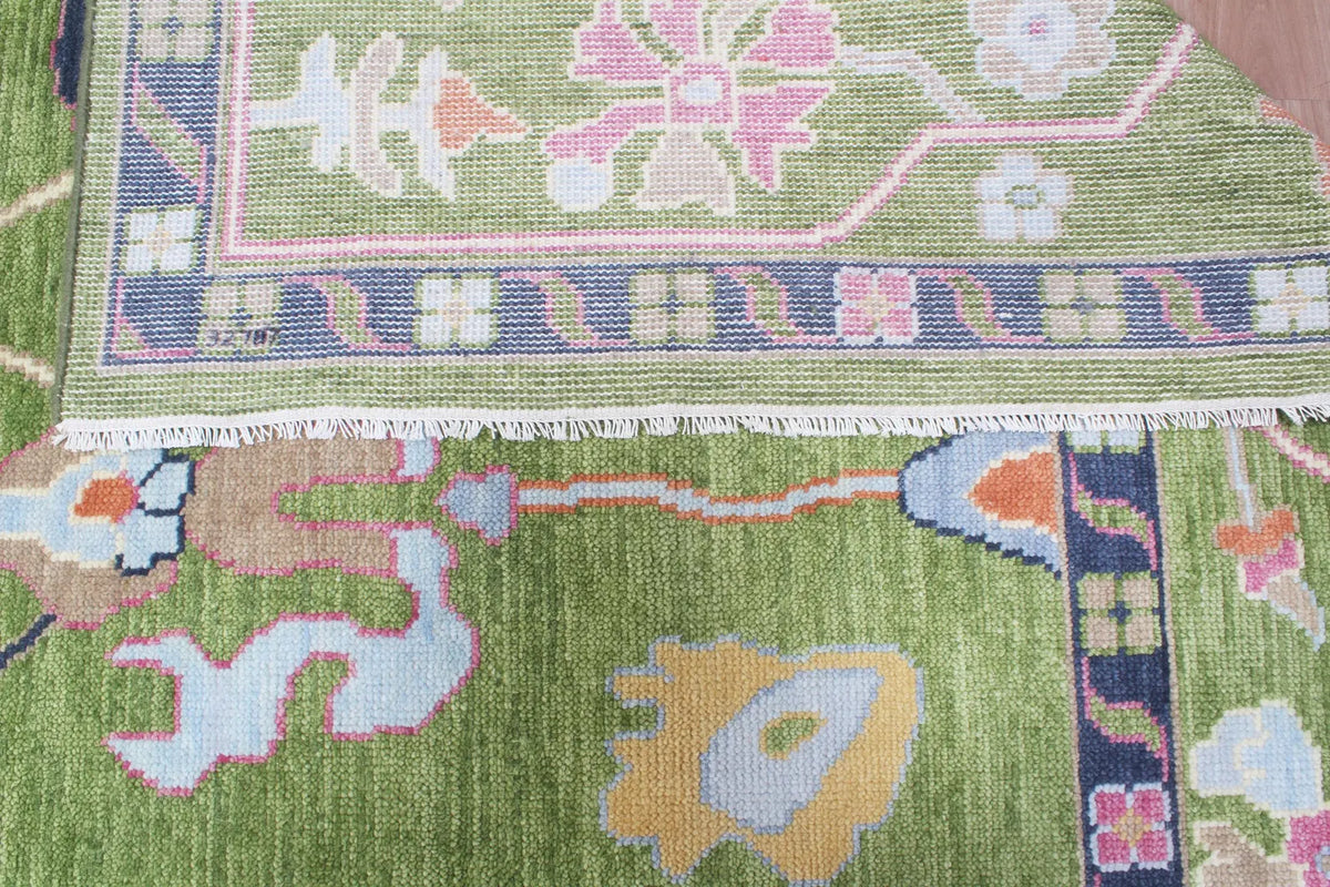 Hand-Knotted Wool Area Rug – Modern Botanical Floral Design, Custom Size Luxury carpet