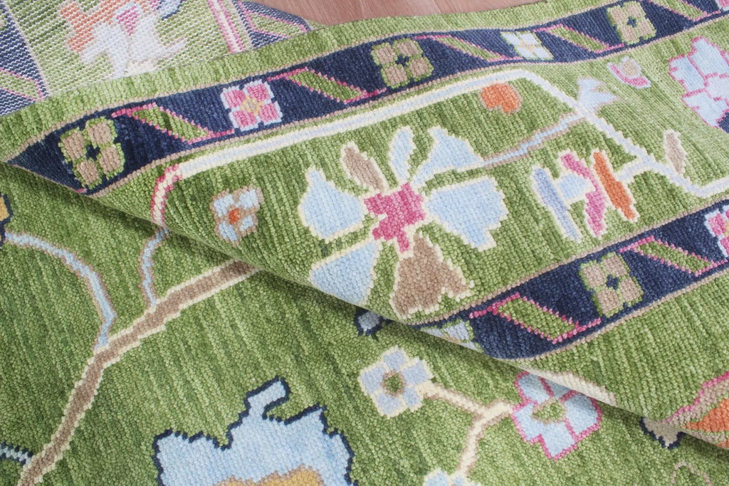 Hand-Knotted Wool Area Rug – Modern Botanical Floral Design, Custom Size Luxury carpet