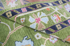 Hand-Knotted Wool Area Rug – Modern Botanical Floral Design, Custom Size Luxury carpet