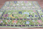 Hand-Knotted Wool Area Rug – Modern Botanical Floral Design, Custom Size Luxury carpet