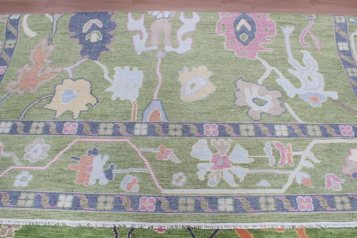Hand-Knotted Wool Area Rug – Modern Botanical Floral Design, Custom Size Luxury carpet