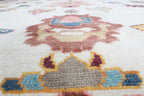 Terracotta & Ivory Hand-Knotted Wool Area Rug – Artisan Oushak-Style Statement Rug with for Living Room, Dining Room, or Bedroom, custom size rug