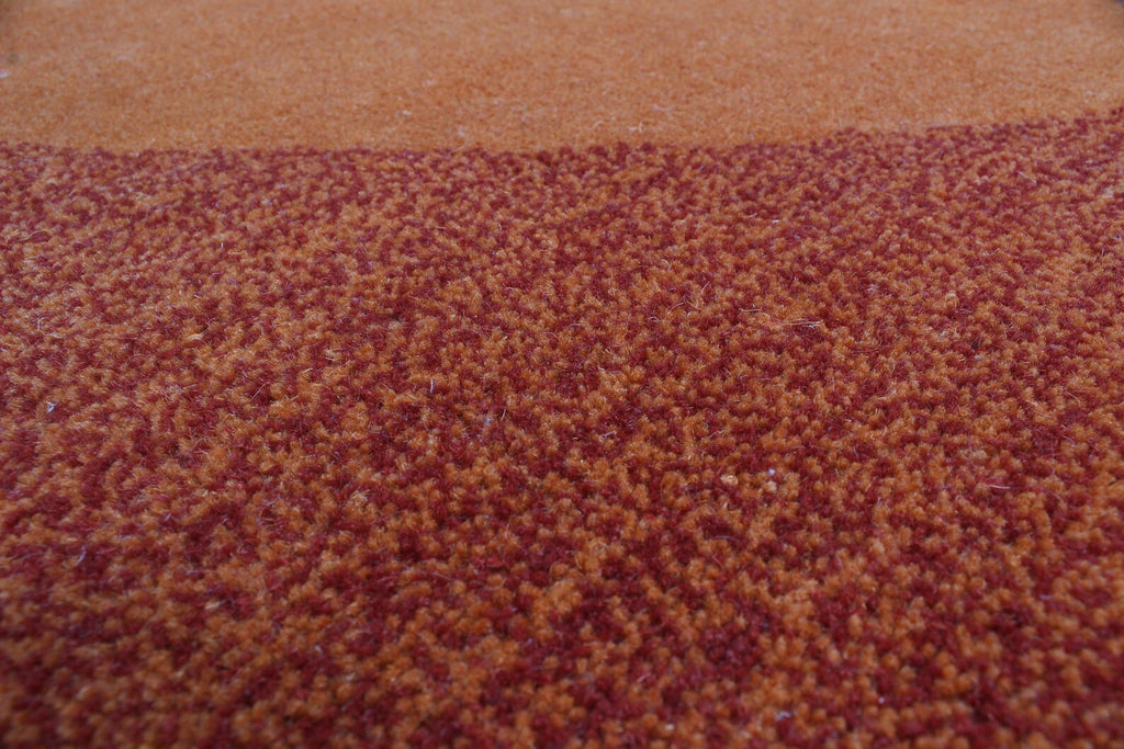 Burnt Orange & Blue Abstract Geometric Wool Hand-Tufted Rug – High-Traffic Modern Area Rug, Custom size rug