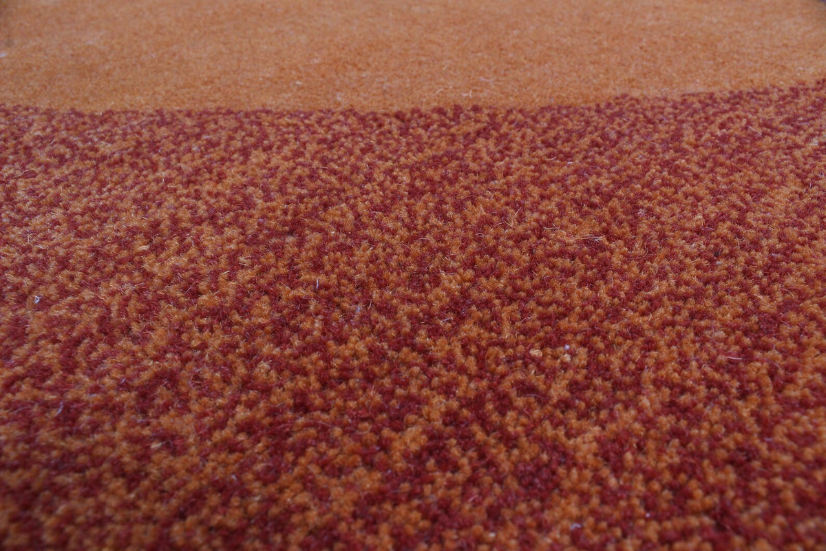 Burnt Orange & Blue Abstract Geometric Wool Hand-Tufted Rug – High-Traffic Modern Area Rug, Custom size rug