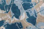 Modern Abstract Wool Hand Tufted Rug – Contemporary Blue & Beige Custom Size Area Rug for Living Room & Bedroom