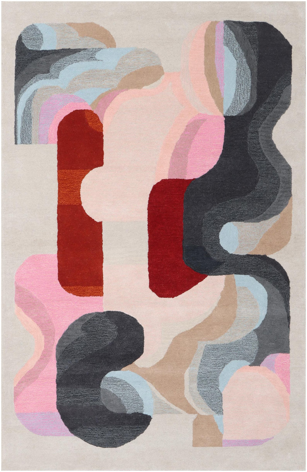 Modern Abstract Wool Area Rug | Hand-Tufted Designer Living Room Carpet | Custom Size High-Traffic Accent Rug