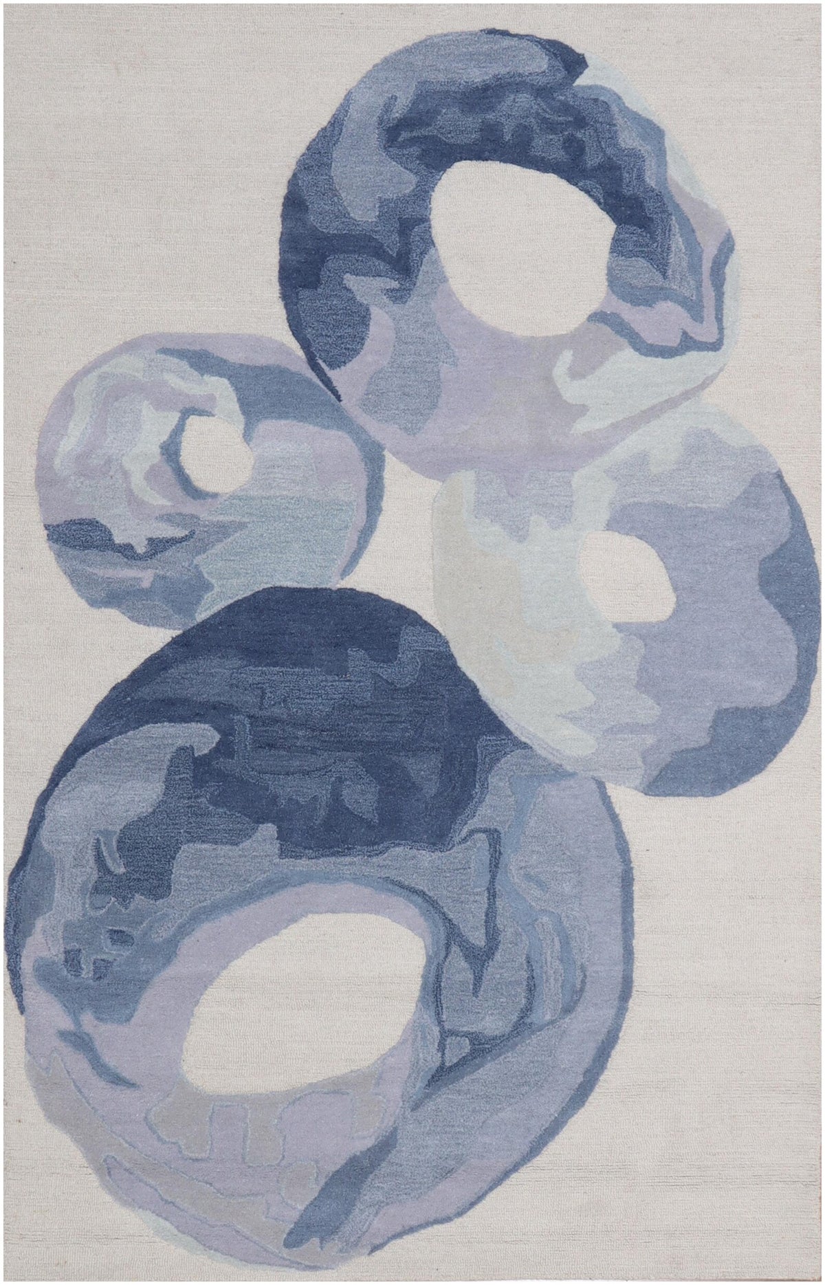 Blue & lavender Wool Hand Tufted Modern Abstract Area Rug – High Traffic Durable Designer Floor Decor, custom size rug