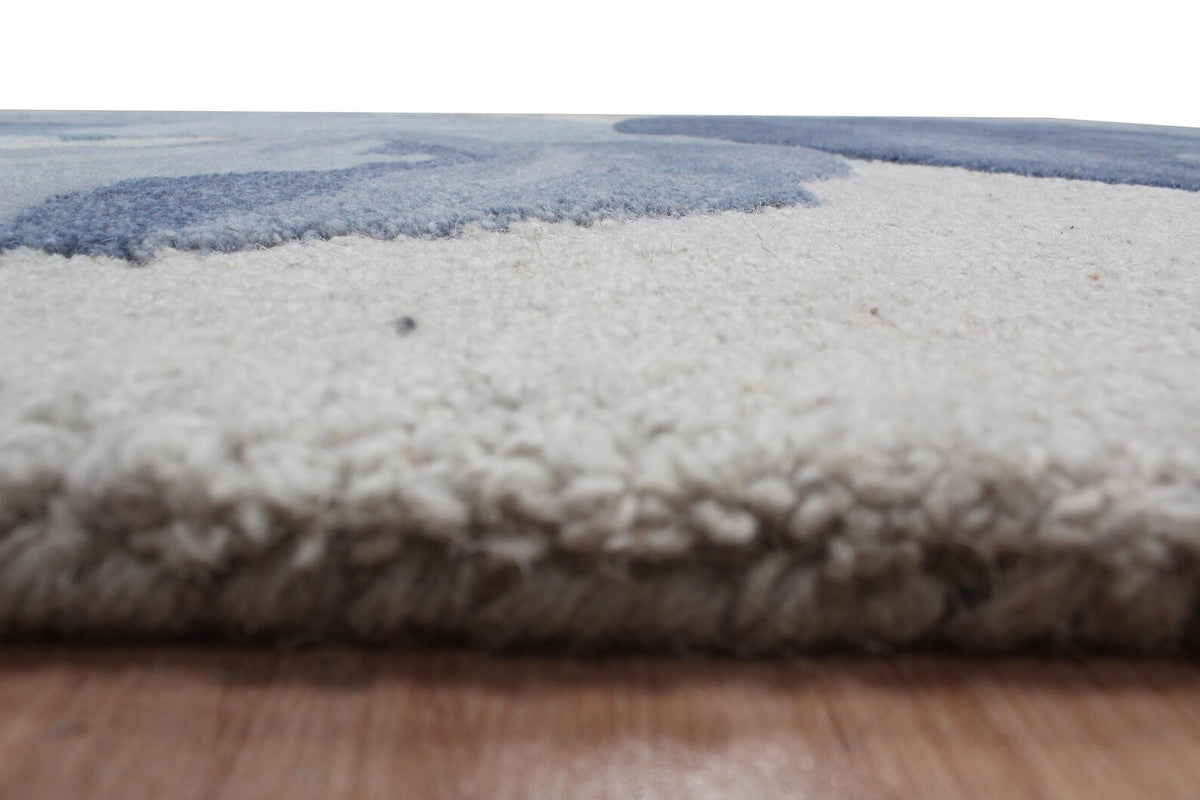 Blue & lavender Wool Hand Tufted Modern Abstract Area Rug – High Traffic Durable Designer Floor Decor, custom size rug
