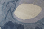 Blue & lavender Wool Hand Tufted Modern Abstract Area Rug – High Traffic Durable Designer Floor Decor, custom size rug