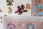Terracotta & Ivory Hand-Knotted Wool Area Rug – Artisan Oushak-Style Statement Rug with for Living Room, Dining Room, or Bedroom, custom size rug