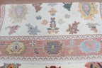Terracotta & Ivory Hand-Knotted Wool Area Rug – Artisan Oushak-Style Statement Rug with for Living Room, Dining Room, or Bedroom, custom size rug