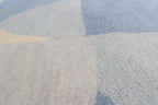Custom Geometric Modern Hand-Tufted Wool Area Rug | High-Traffic Durable Floor Art, Orange and blue custom size carpet