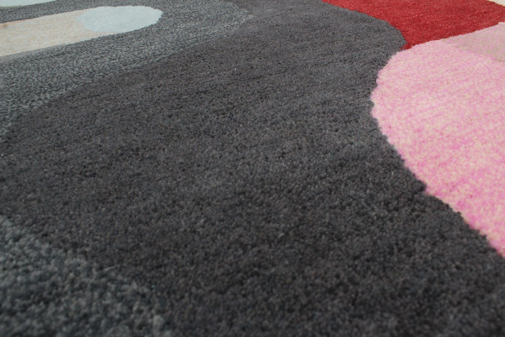 Modern Abstract Wool Area Rug | Hand-Tufted Designer Living Room Carpet | Custom Size High-Traffic Accent Rug